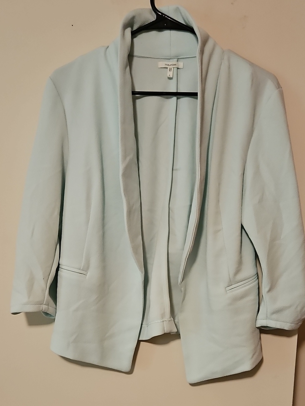 Maurices Light Blue Open-Front Shawl Collar Blazer